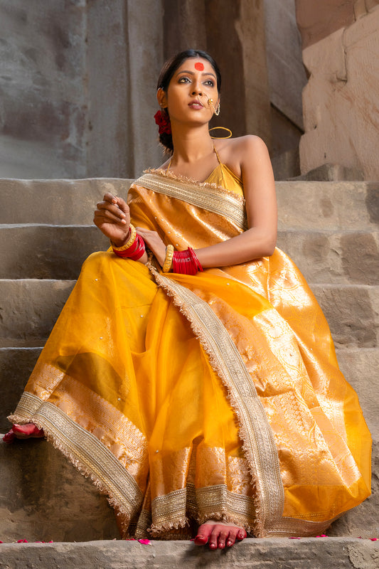 Ethereal Radiance – Organza Handwork