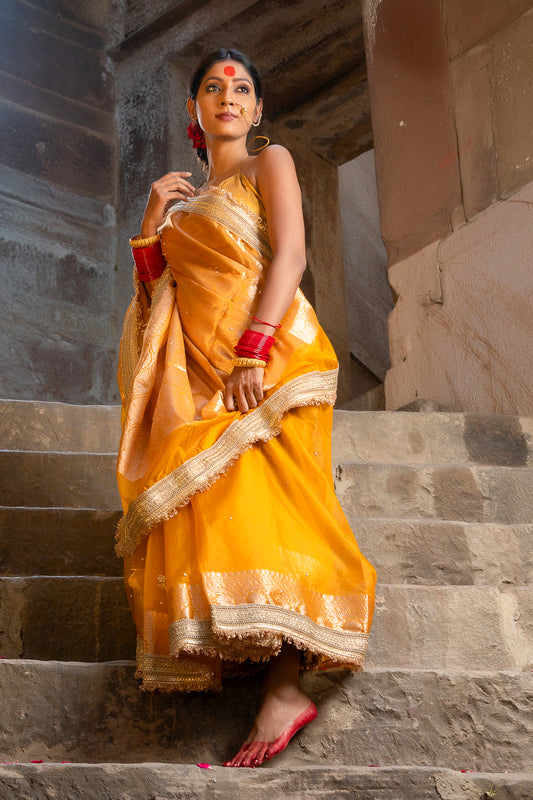 Ethereal Radiance – Organza Handwork