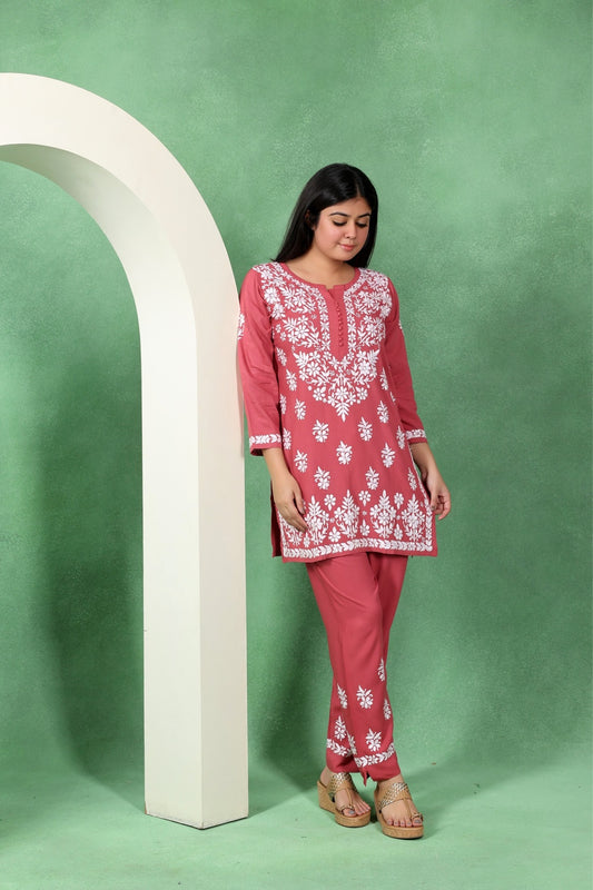 Chikankari Kashmiri Straight Kurta Set for Women