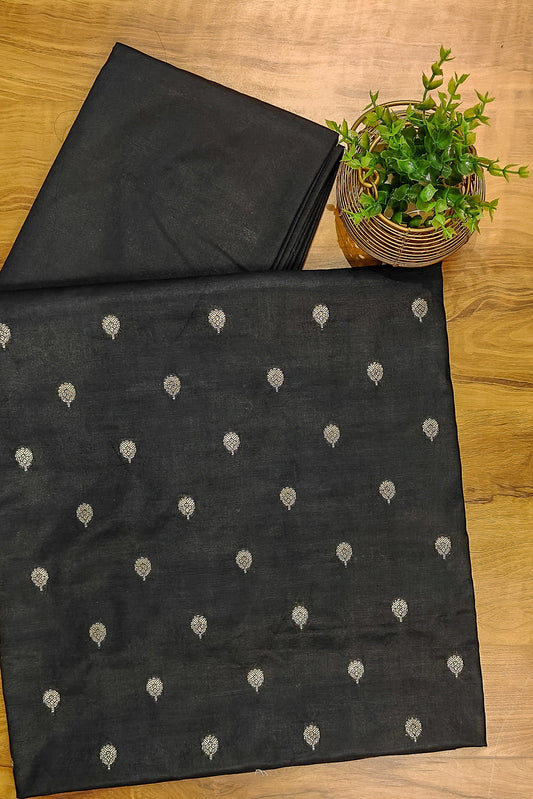 Banarasi Zari Weave Suit Fabric with Contrast Digital Print Dupatta