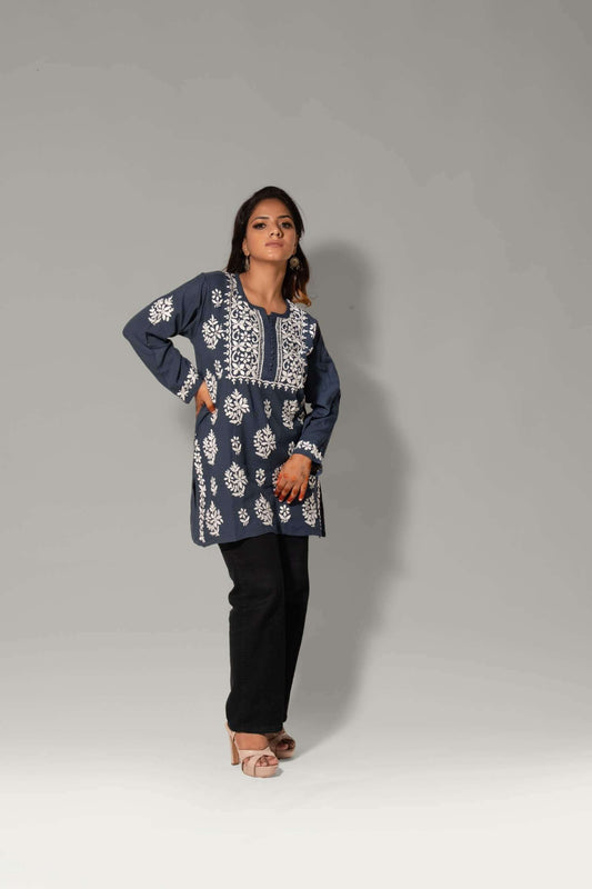 Rayon Chikankari Midi Kurti