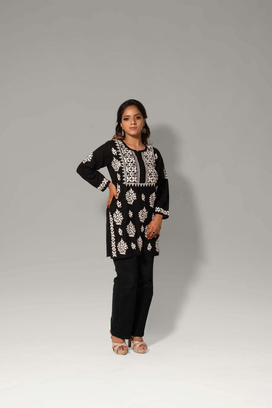 Rayon Chikankari Midi Kurti