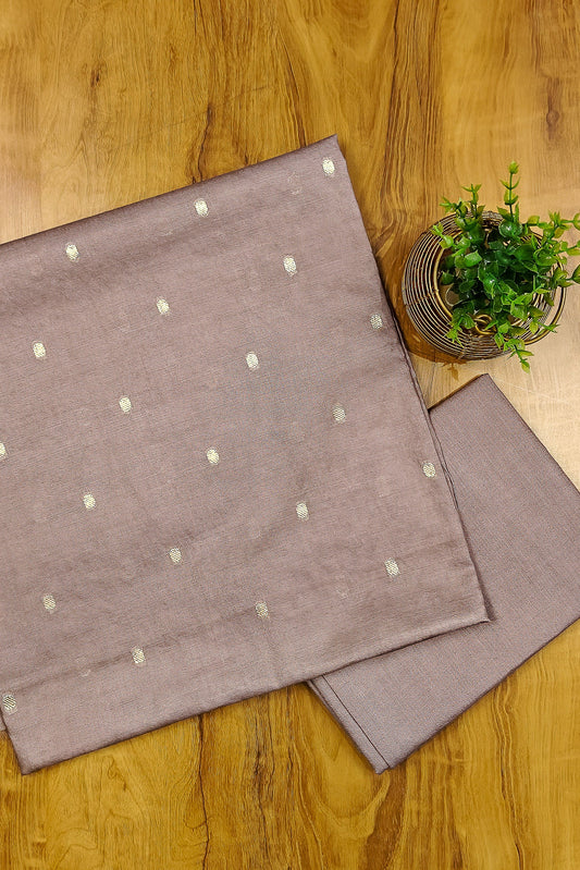 Banarasi Zari Weave Suit Fabric with Contrast Digital Print Dupatta