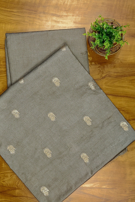 Banarasi Zari Weave Suit Fabric with Contrast Digital Print Dupatta