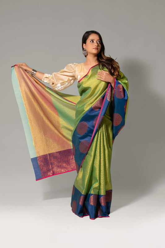 Woven Majesty – Brocade Tanchoi Saree
