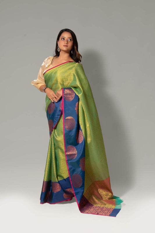 Woven Majesty – Brocade Tanchoi Saree