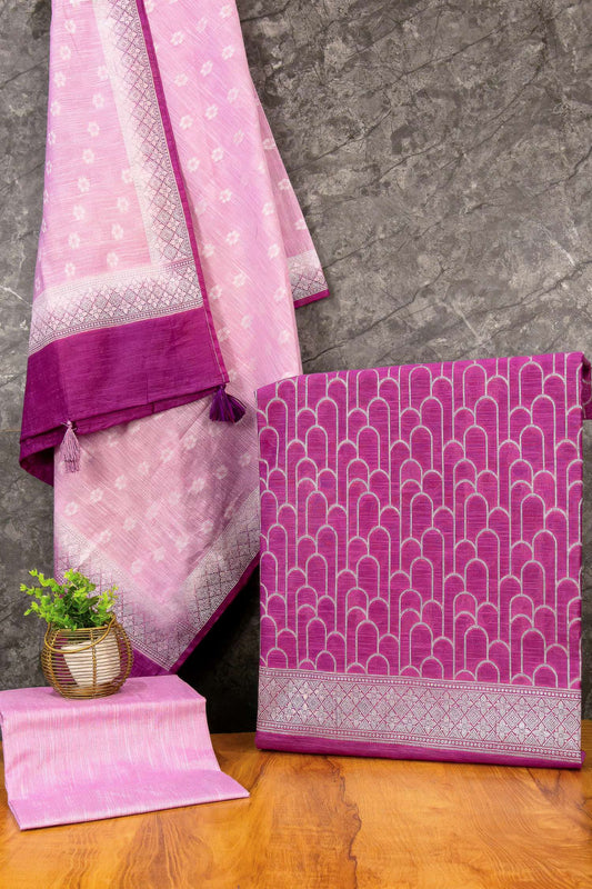 Matka Silk Dyeable Unstitched Suit