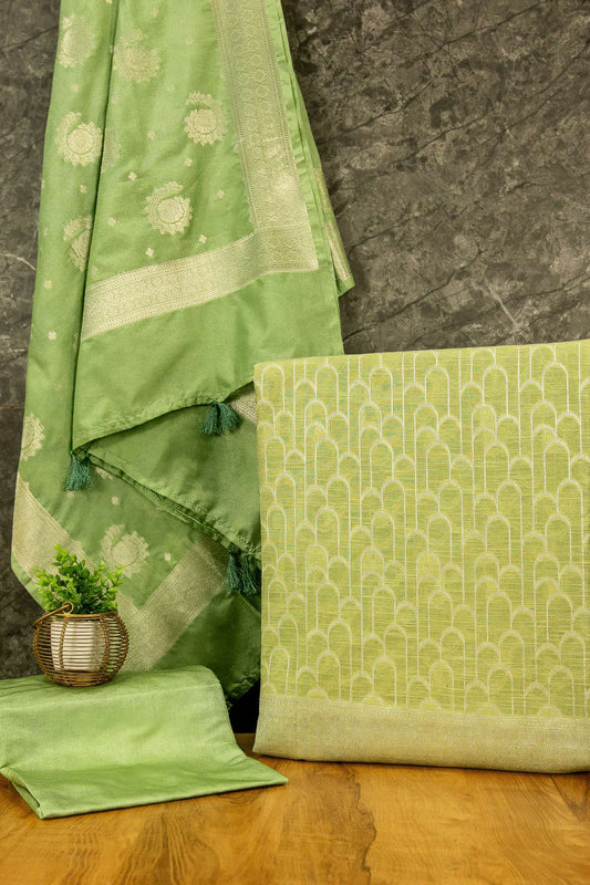 Matka Silk Dyeable Unstitched Suit